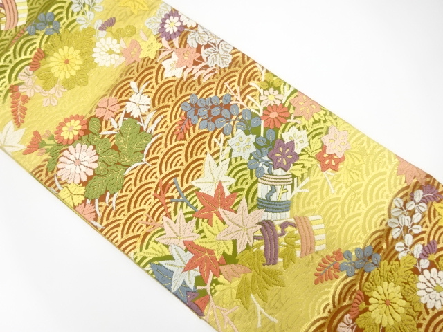 JAPANESE FUKURO OBI / KARA-ORI / WOVEN SEIGAIHA